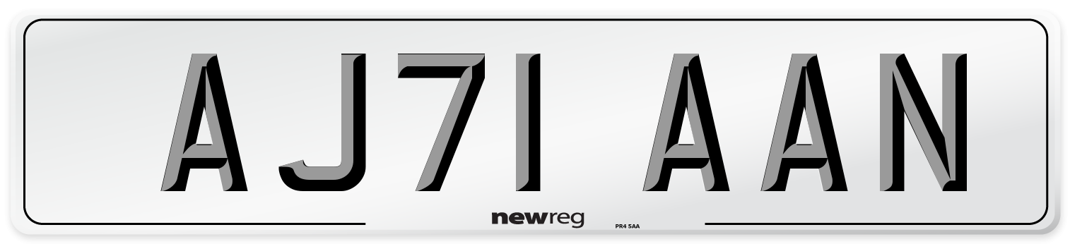 AJ71 AAN Number Plate from New Reg